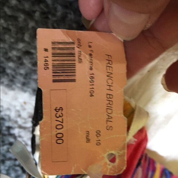 NWT La Femme 100% Silk Scarf Multi Coloured Layered Prom Dress Womens Sz 2/4 - Picture 16 of 16